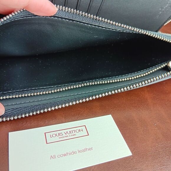 New LOUIS VUITTON Blue Damier Infini Leather 3D Zippy Vertical Wallet Full Set - Picture 8 of 9